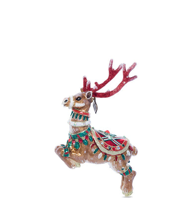 Comet Reindeer Glass Ornament