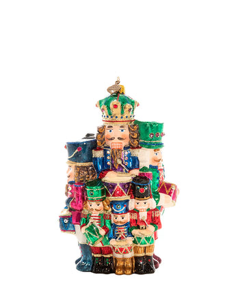 Twelve Drummers Drumming Glass Ornament