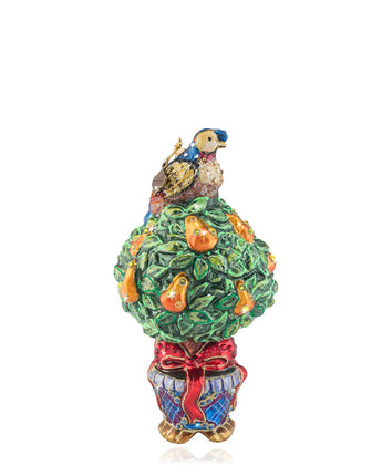 Partridge in a Pear Tree Glass Ornament