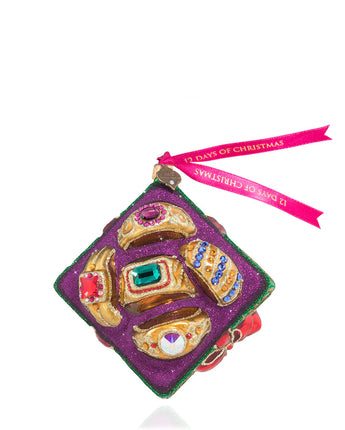 Five Golden Rings Glass Ornament